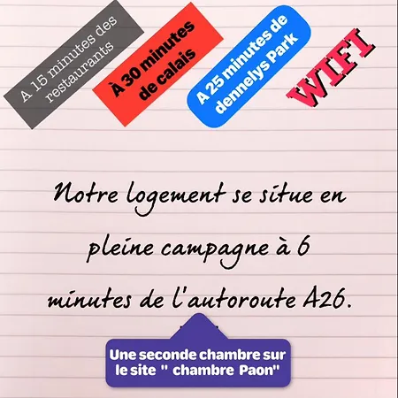 Safari Individuelle Avec Partie Commune A 6min De L A26 Et 15 Min De Stomer, Lumbres Et Aire Sur La Lys 홈스테이